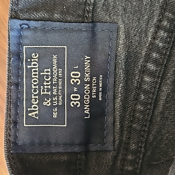 Abercrombie and Fitch Langdon Skinny Jeans, Black - Picture 5 of 7